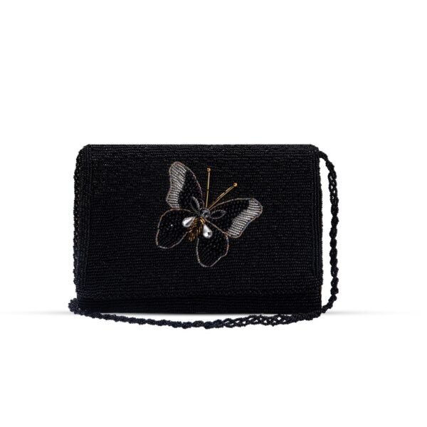 Butterfly Beads – A handmade clutch bag featuring intricate beadwork, perfect for formal events and bridal wear in Pakistan.