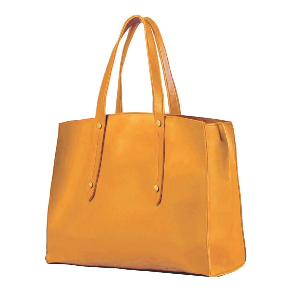 A stylish CREW Tote Bag in premium faux leather with long shoulder straps and a spacious interior, perfect for everyday use.