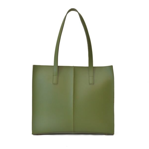 EVERYDAY Green Tote Bag with sturdy double handles and protective bottom studs.