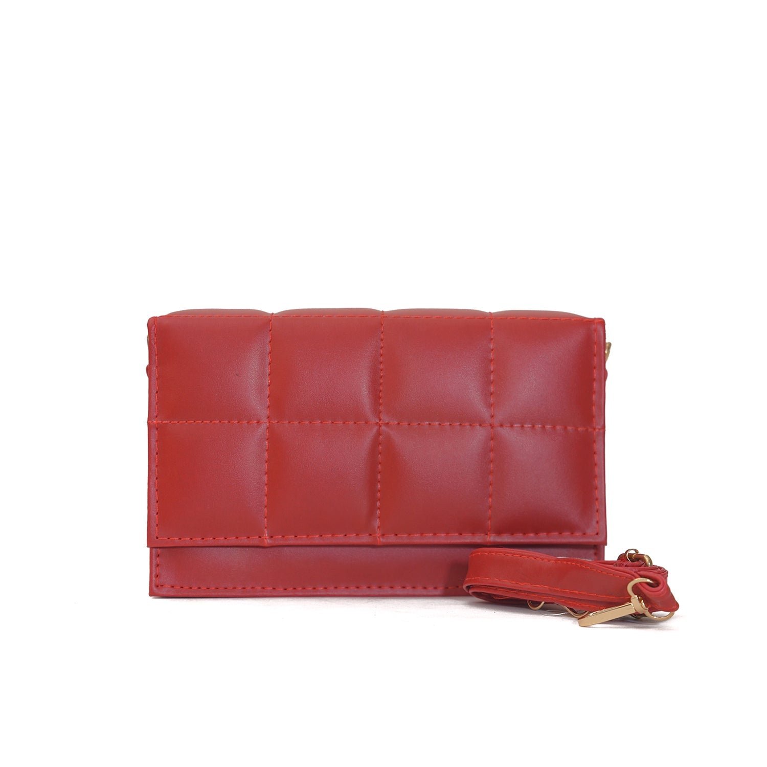 Maroon Madrid cross body bag with a luxurious gold chain strap.