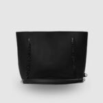 BLACK CHAIN LUXE TOTE – premium faux leather tote bag with a sleek chain strap, offering durability and elegance at an affordable price in Pakistan.