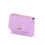 A stylish Swiss shoulder bag in a captivating lilac Color, featuring an elegant chain design, now available in Pakistan.