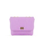 A stylish Swiss shoulder bag in a captivating lilac Color, featuring an elegant chain design, now available in Pakistan.