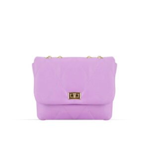 A stylish Swiss shoulder bag in a captivating lilac Color, featuring an elegant chain design, now available in Pakistan.