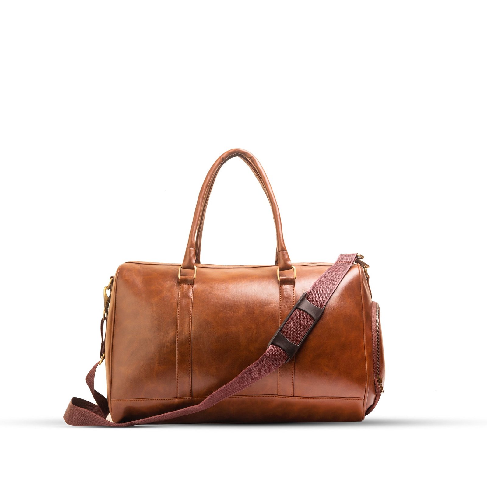 A BERLIN Duffel Bag with a large capacity, premium leather design, sturdy handles, and an adjustable strap for convenient travel in Pakistan.