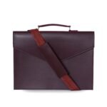 Maroon Brook LAPTOP BAG with a metal clasp, adjustable strap, and professional design for work and travel in Pakistan.
