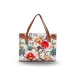 CAMELLIA Tote Bag, featuring a nature-inspired design on a clean white base, available at our store in Pakistan.