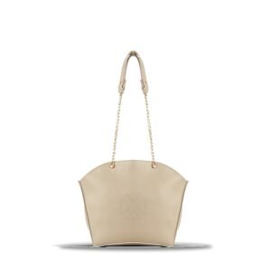 A stylish shoulder bag with a spacious Beige Color, adjustable strap, and sleek design in pakistan