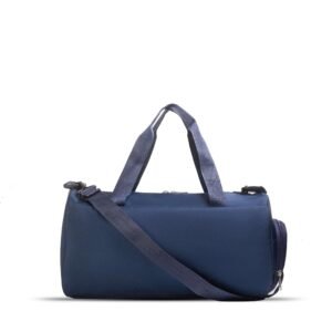 HQ Duffel Bags featuring a fresh, creative design with multiple pockets, available in a stylish blue color and equipped with an adjustable strap. Now available in Pakistan.