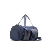 HQ Duffel Bags featuring a fresh, creative design with multiple pockets, available in a stylish blue color and equipped with an adjustable strap. Now available in Pakistan.