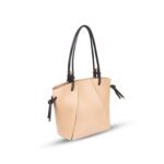The Kate Tote Bags feature an elegant design, available with a sleek black leather strap or in a sophisticated beige color, now in Pakistan.