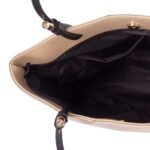 The Kate Tote Bags feature an elegant design, available with a sleek black leather strap or in a sophisticated beige color, now in Pakistan.