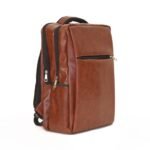A choco brown LAPTOP BACKPACK with padded straps, multiple compartments, and a sleek design for professionals and students in Pakistan.