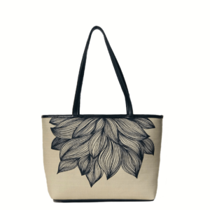 Lotus shoulder bag, elegantly designed with a nature-inspired motif, crafted from premium materials in Pakistan.