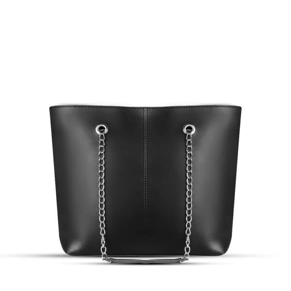 A Premium Faux Leather in a black color with a silver chain available in pakistan