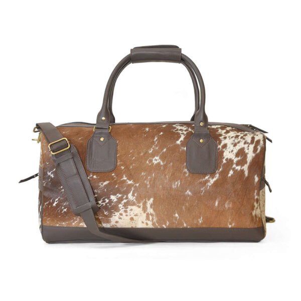 Moxi brown leather bag, featuring a cow-inspired design, now available in Pakistan.