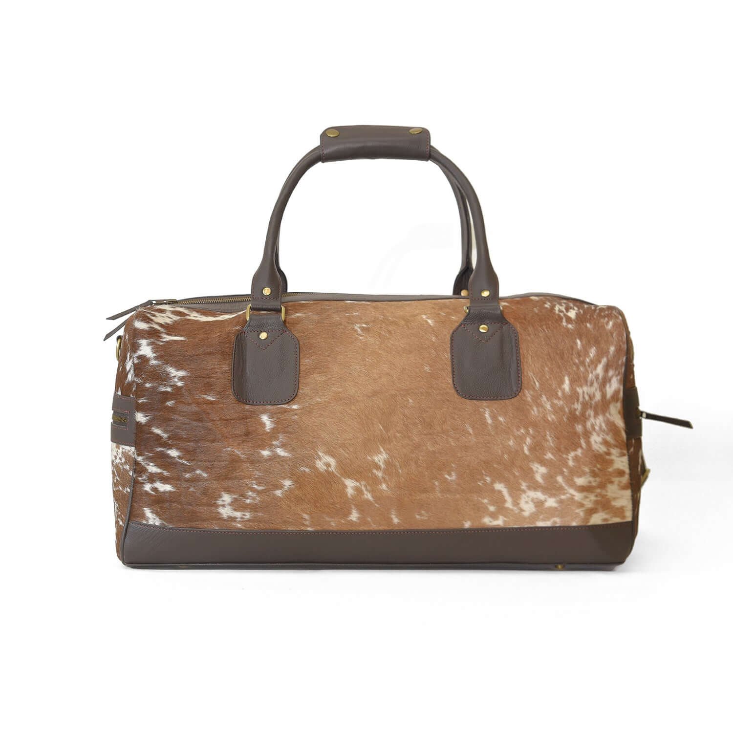 Moxi brown leather bag, featuring a cow-inspired design, now available in Pakistan.