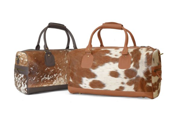 Moxi brown leather bag, featuring a cow-inspired design, now available in Pakistan.