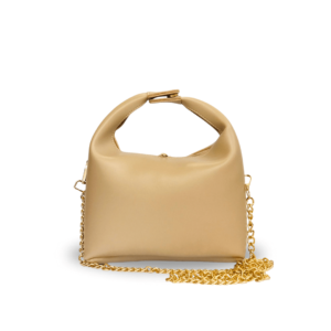 The Pixie Bag in a beige Color with adjustable gold chain avalaible in pakistan