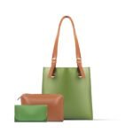The Serene 3-Piece Tote Bag Set features a spacious design and elegant brown leather straps, now available in Pakistan.