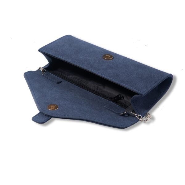 A sleek and stylish wallet in vibrant blue, featuring multiple card slots, a bill compartment, and a zippered coin pocket.