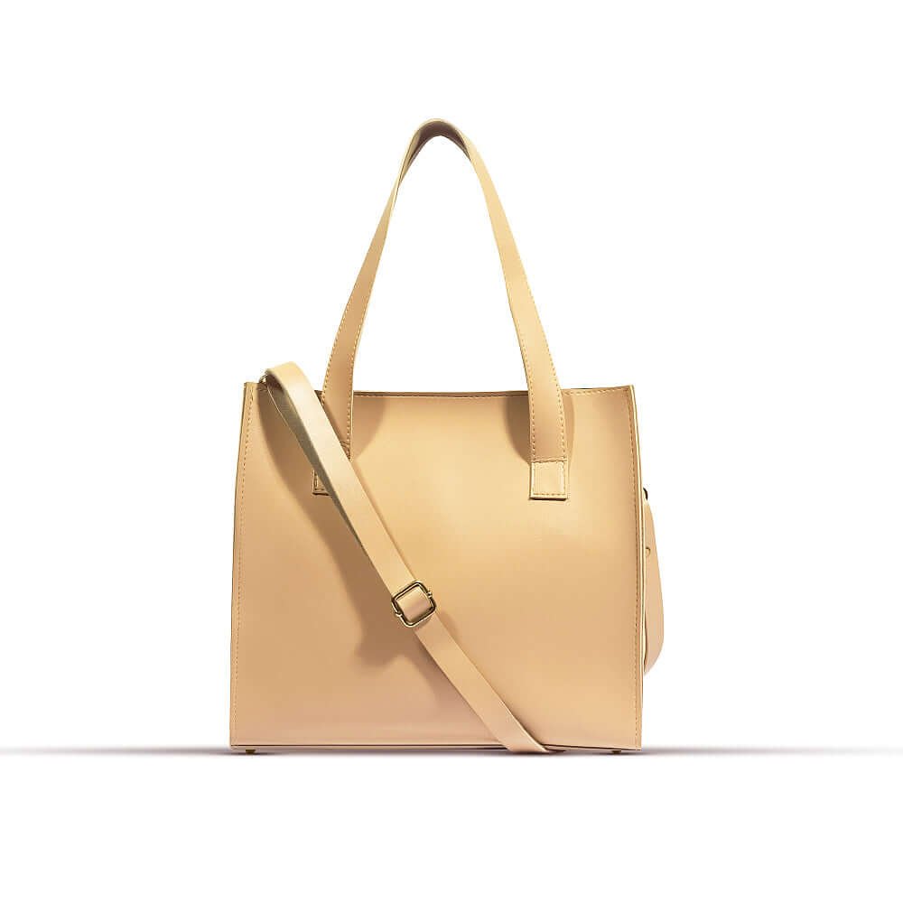 The Sway handbags, featuring a spacious design and a sleek beige color, come with a durable leather strap and are now available in Pakistan.