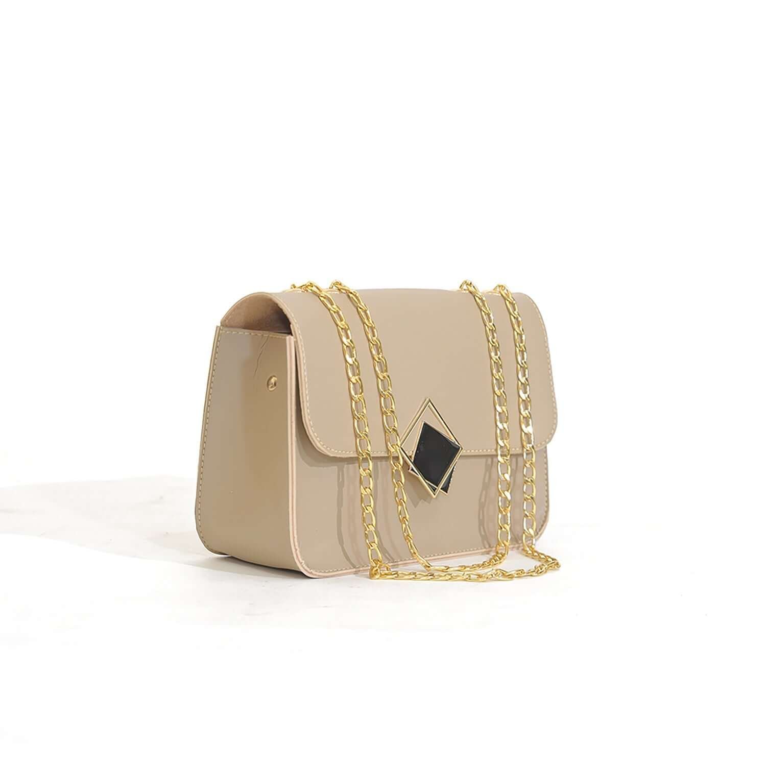 VIVO shoulder bag With a Vibrant Beige an adjustable gold chian, emphasize the looks available in pakistan