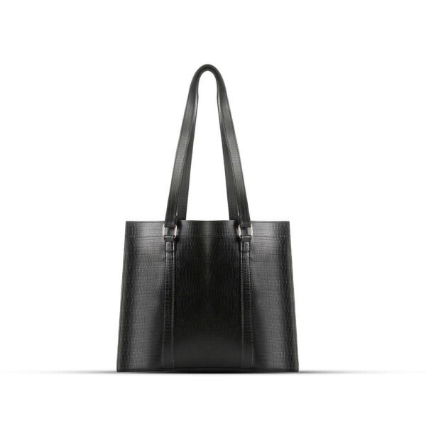 Zara 2-piece tote bag set in sleek black, featuring a premium leather classic finish and an adjustable strap. Available in Pakistan.
